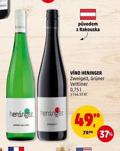 VÍNO HENINGER Zweigelt, Grüner Veltliner 0,75 l