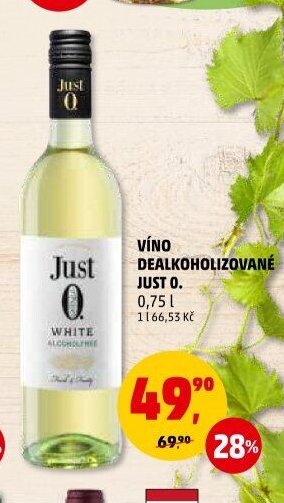 VÍNO DEALKOHOLIZOVANÉ JUST 0.