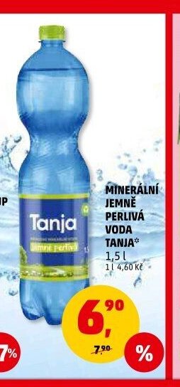 Minerální jemně perlivá voda Tanja