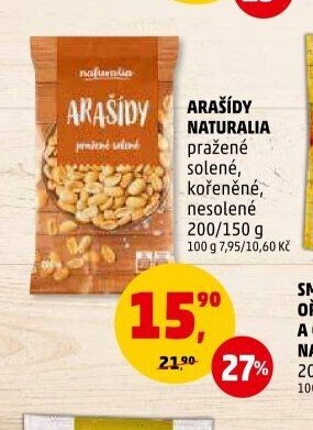Arašídy Naturalia 200/150 g