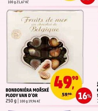 Bonboniéra mořské plody Van d'or
