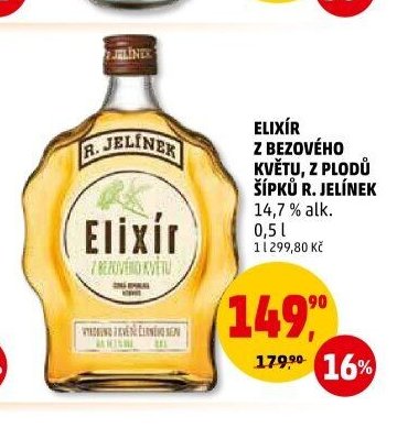 ELIXÍR Z BEZOVÉHO KVĚTU, Z PLODŮ ŠÍPKŮ R. JELÍNEK