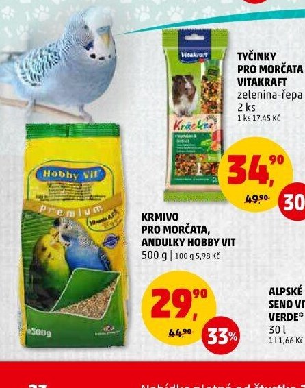 KRMIVO PRO MORČATA, ANDULKY HOBBY VIT