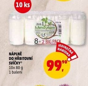 Náplň do hřbitovní svíčky