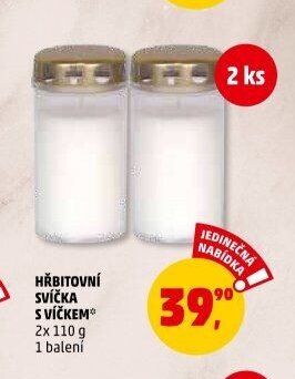 Hřbitovní svíčka s víčkem