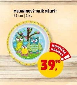 MELANINOVÝ TALÍŘ MĚLKÝ