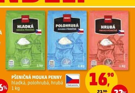 Pšeničná mouka Penny hladká, polohrubá, hrubá