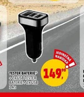 TESTER BATERIE + 2X USB
