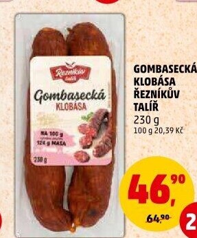 Gombasecká klobása Řezníkův talíř