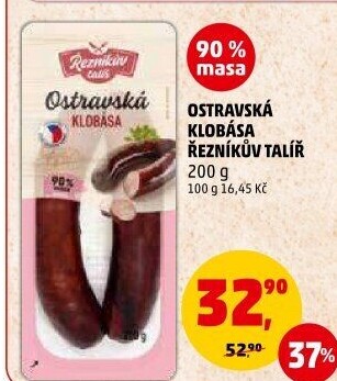 Ostravská klobása Řezníkův talíř