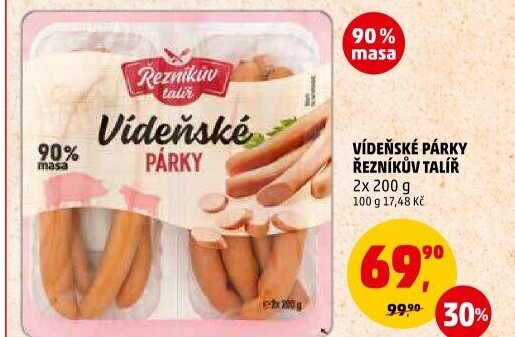 Párky vídeňské Řezníkův talíř