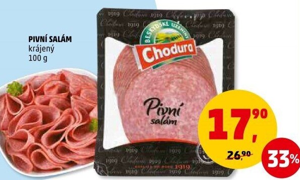 Salám pivní Beskydské uzeniny Chodura