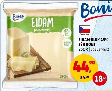 Sýr Eidam 45% Boni