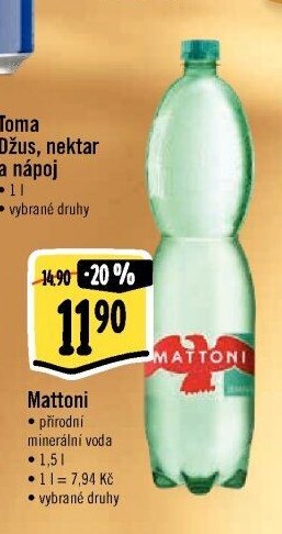 Mattoni přírodní minerální voda