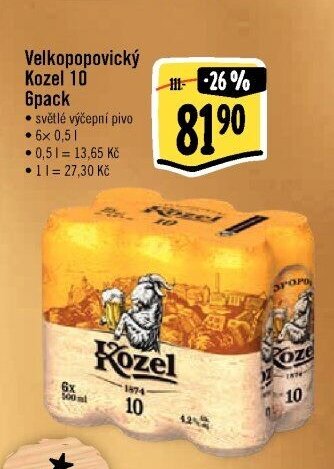 Velkopopovický Kozel 10 6pack