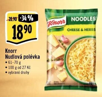 Instantní polévky nudlové Noodles Knorr