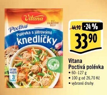 Instantní polévky Poctivá polévka Vitana