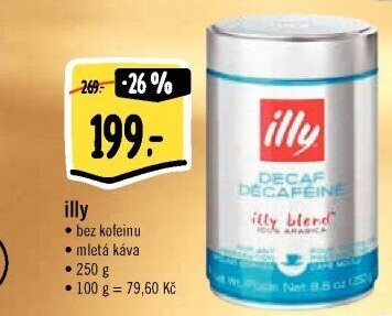 Mletá káva bez kofeinu Illy