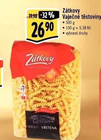 Těstoviny vaječné Zátkovy