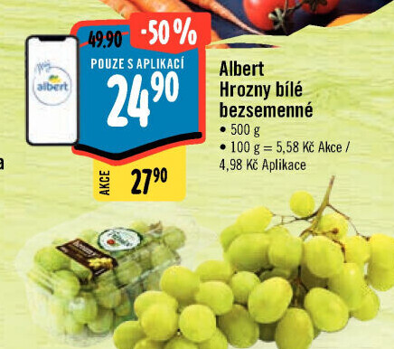 Hrozny bílé bezsemenné Albert