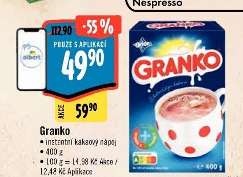 Instantní kakao Granko