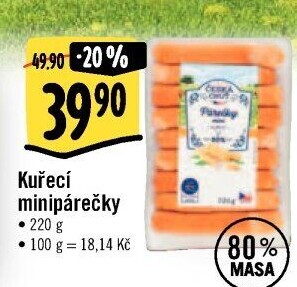 Párečky kuřecí mini Česká chuť