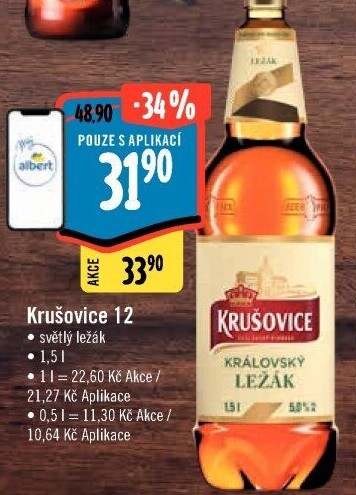 Pivo světlé Královský ležák 12° Krušovice