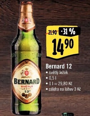 Pivo světlý ležák 12° Bernard