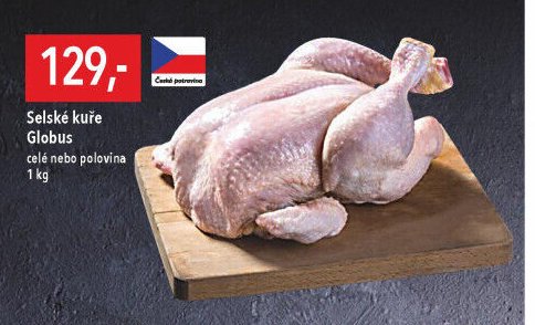 Selské kuře Globus celé nebo polovina 1 kg