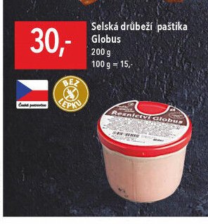 Selská drůbeží paštika Globus 200 g