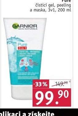 Garnier Pure čisticí gel, peeling a maska