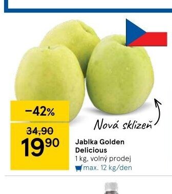 Jablka Golden Delicious