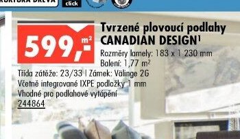 Tvrzené plovoucí podlahy CANADIAN DESIGN - UNI HOBBY akcniletaky.com