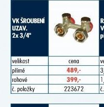 VK ŠROUBENÍ UZAV. 2x 3/4