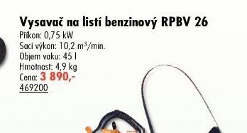 Vysavač na listí benzínový RPBV 26 - UNI HOBBY akcniletaky.com