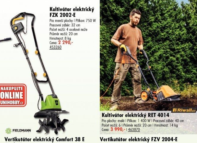 Kultivátor elektrický FZK 2002-E - UNI HOBBY akcniletaky.com