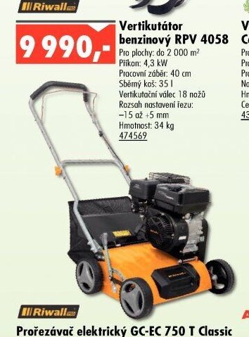 Vertikutátor benzínový RPV 4058 - UNI HOBBY akcniletaky.com