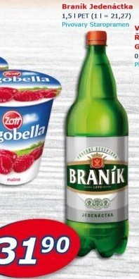 Pivo světlý ležák 11° Jedenáctka Braník