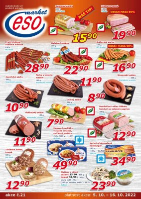 akční leták ESO MARKET 5.10.2022-16.10.2022