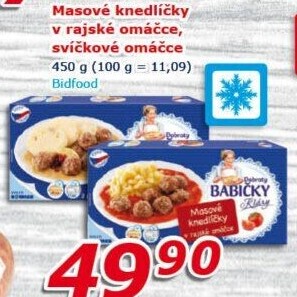 Knedlíčky masové v rajské omáčce mražené Dobroty babičky Kláry