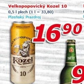 Pivo světlé výčepní 10°Velkopopovický Kozel