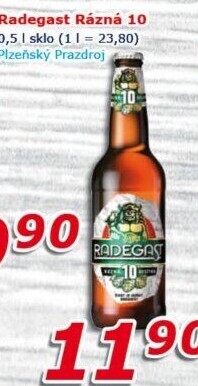 Pivo světlé výčepní Rázná 10° Radegast