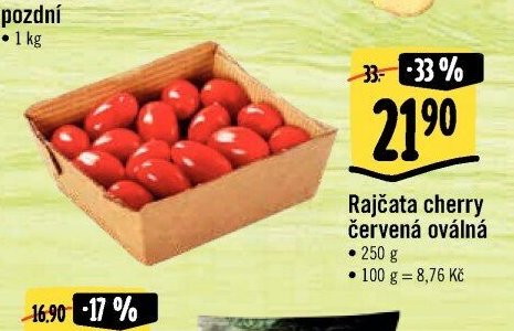 Rajčata cherry červená oválná