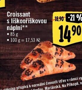 Croissant s lísko oříškovou náplní