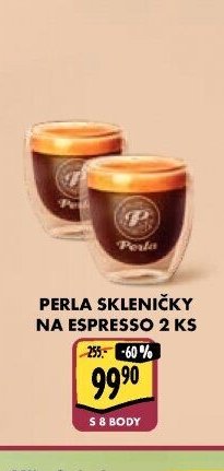 PERLA SKLENIČKY NA ESPRESSO 2 KS