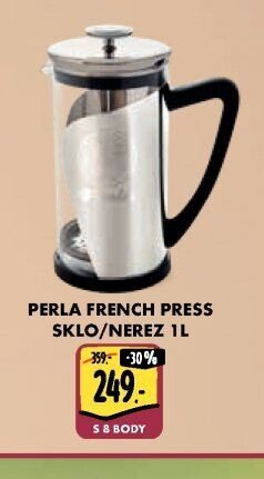 PERLA FRENCH PRESS SKLO/NEREZ 1 L