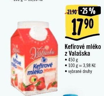 Kefírové mléko ochucené Mlékárna Valašské Meziříčí