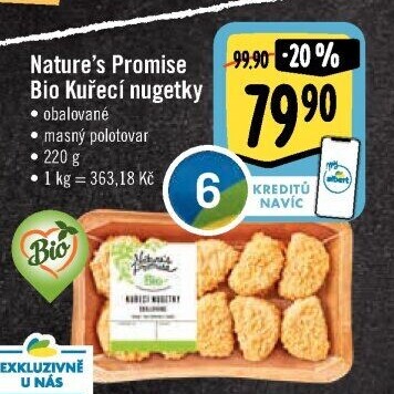 Kuřecí nugetky obalované bio Nature'