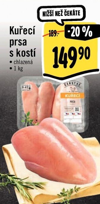 Kuřecí prsa s kostí Albert