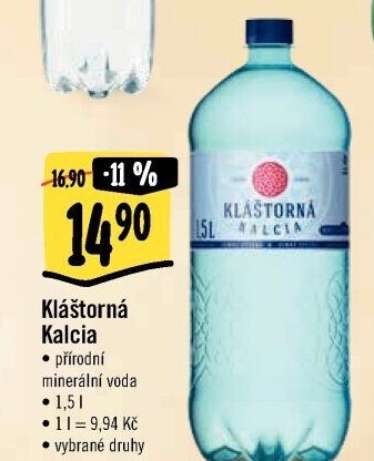 Minerální voda kalcia Kláštorná